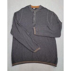 Harley Davidson Thermal Shirt Mens XL Gray Spellout Embroidered Cotton Cashmere